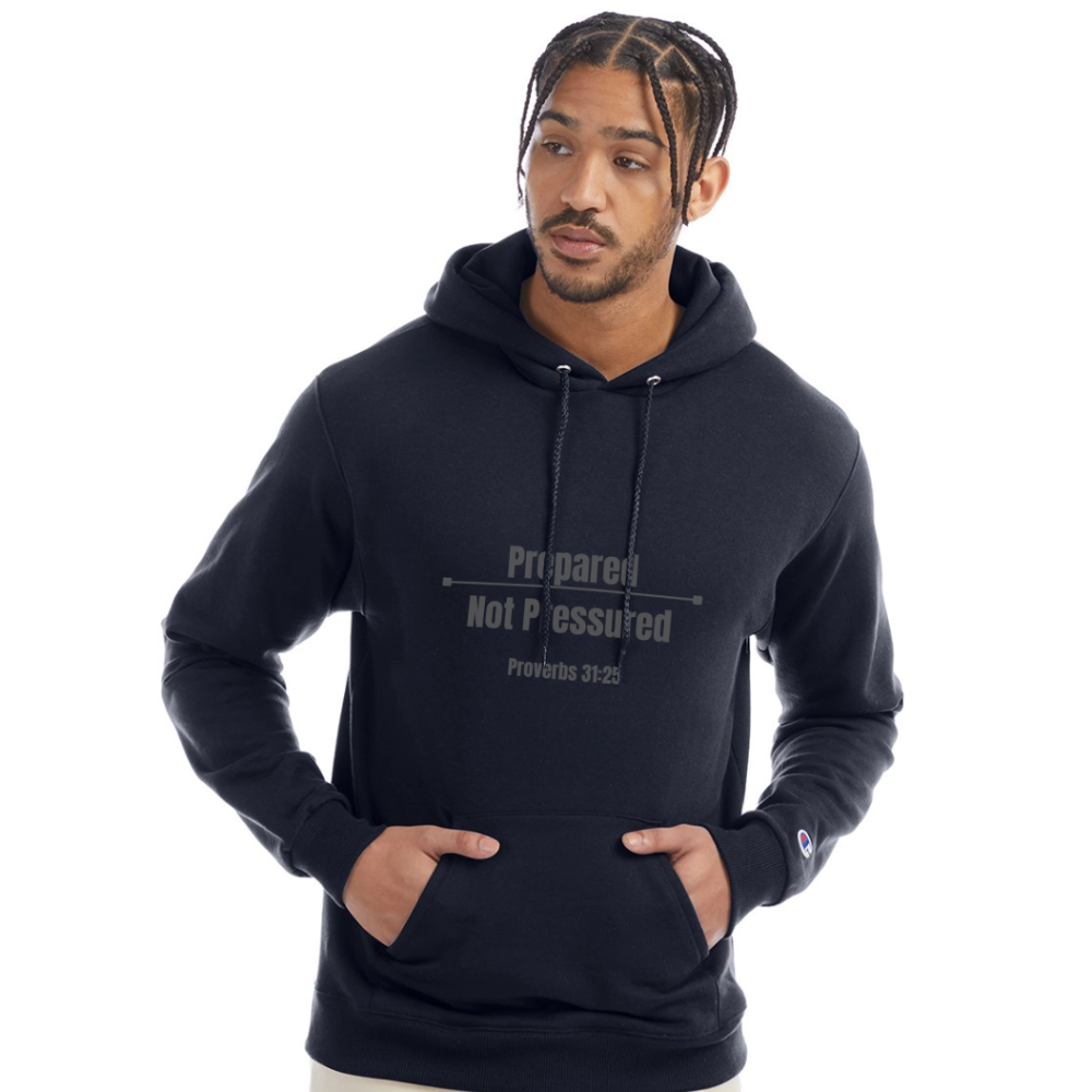 Prepared Not Pressured Champion Hoodie | Faith-Based Apparel | Torah Life Clothing - navy