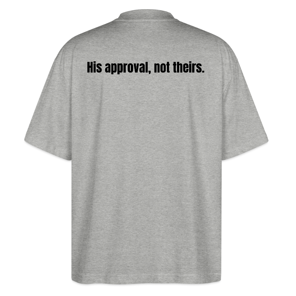 Alignment Not Equal Applause Oversized T-Shirt | Faith Over Fame | Hebrew Roots Apparel - heather gray