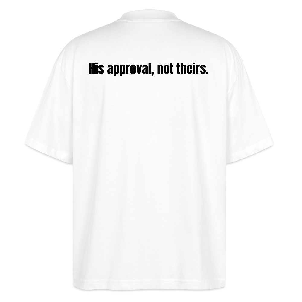 Alignment Not Equal Applause Oversized T-Shirt | Faith Over Fame | Hebrew Roots Apparel - white
