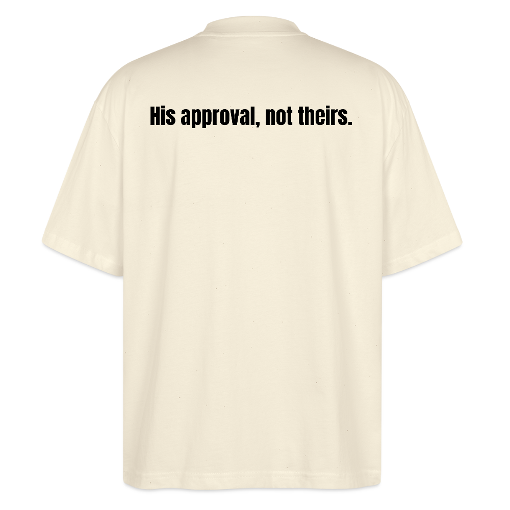 Alignment Not Equal Applause Oversized T-Shirt | Faith Over Fame | Hebrew Roots Apparel - natural raw
