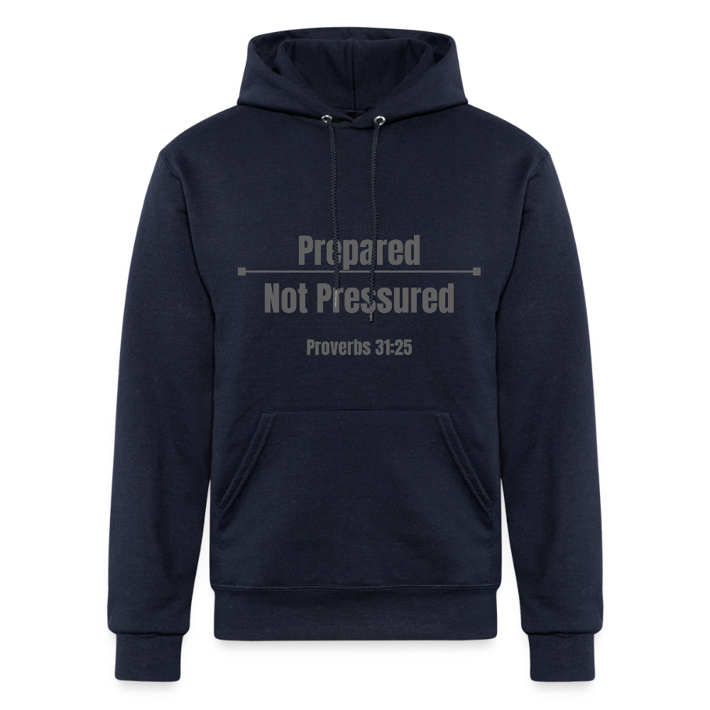 Prepared Not Pressured Champion Hoodie | Faith-Based Apparel | Torah Life Clothing - navy