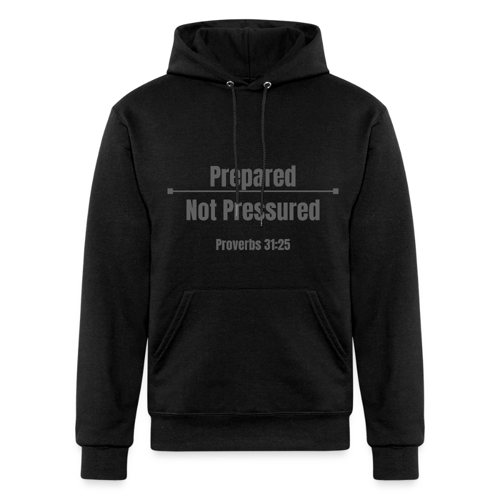 Prepared Not Pressured Champion Hoodie | Faith-Based Apparel | Torah Life Clothing - black