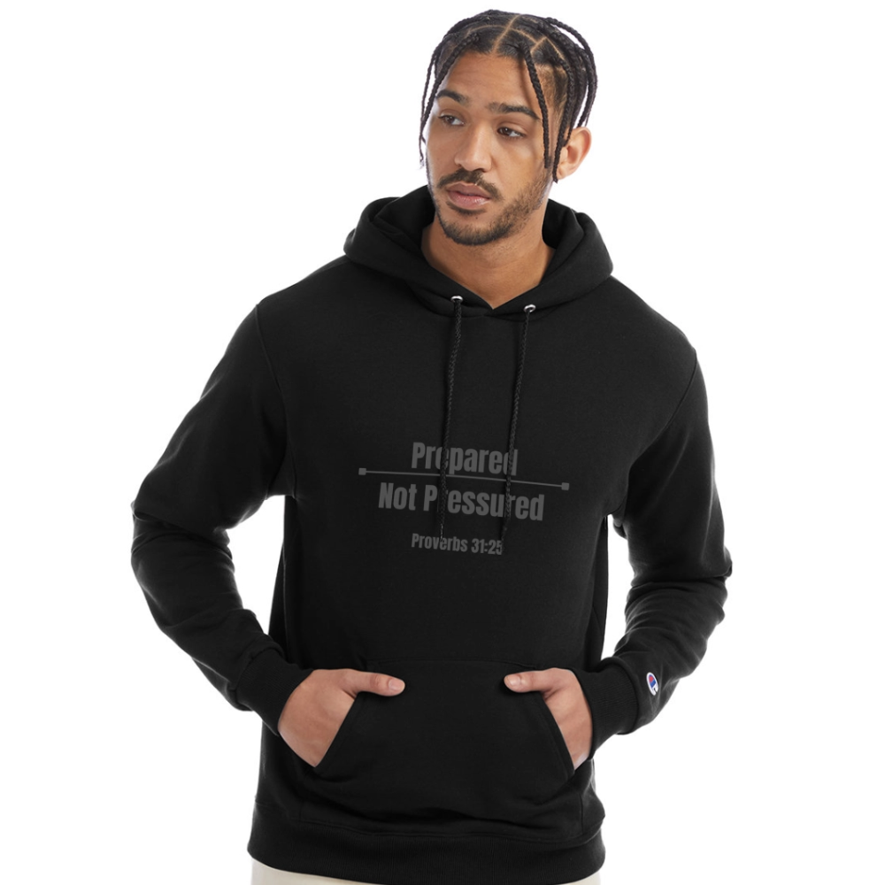 Prepared Not Pressured Champion Hoodie | Faith-Based Apparel | Torah Life Clothing - black