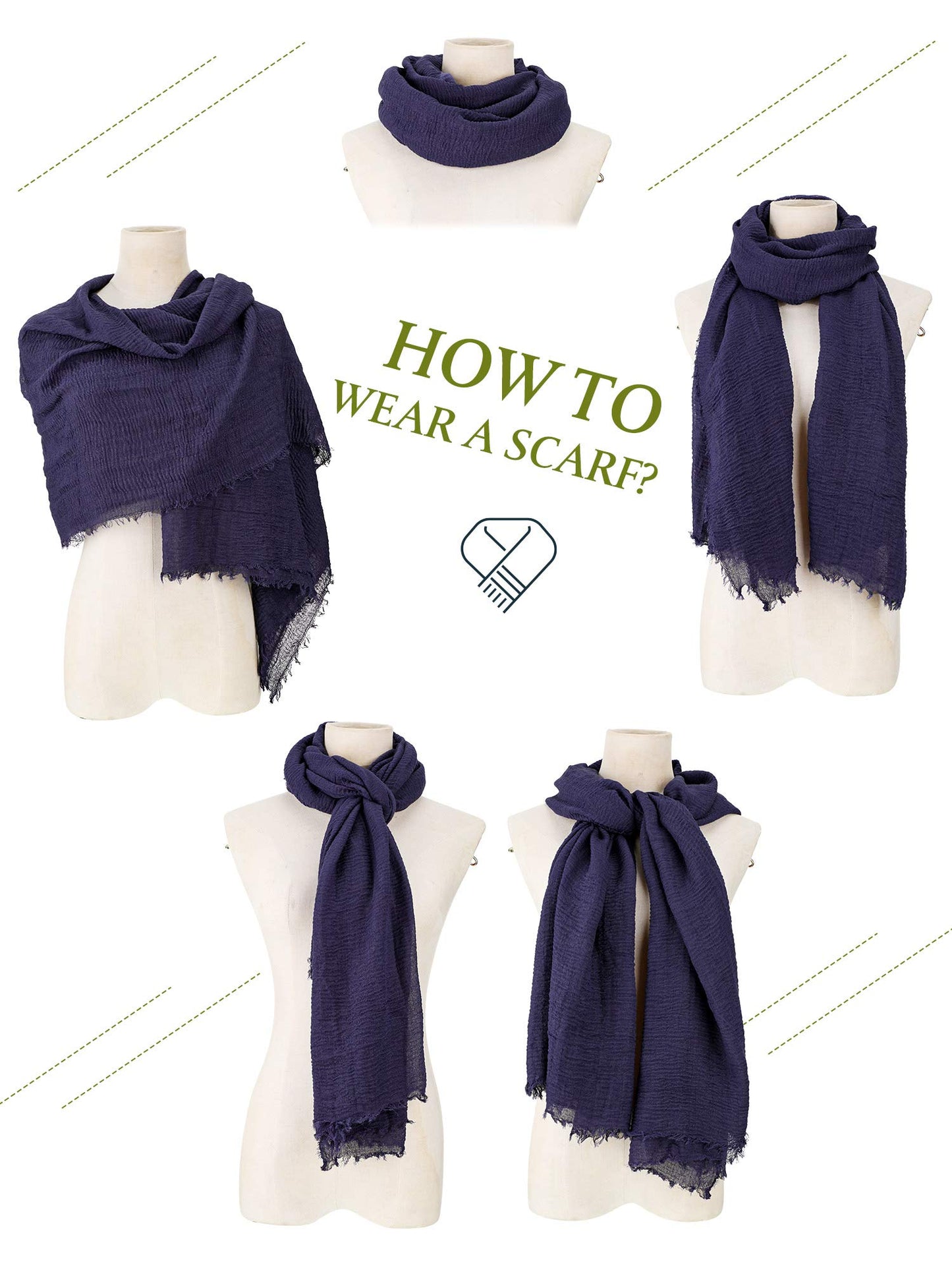 6 Pcs Head Scarf Set