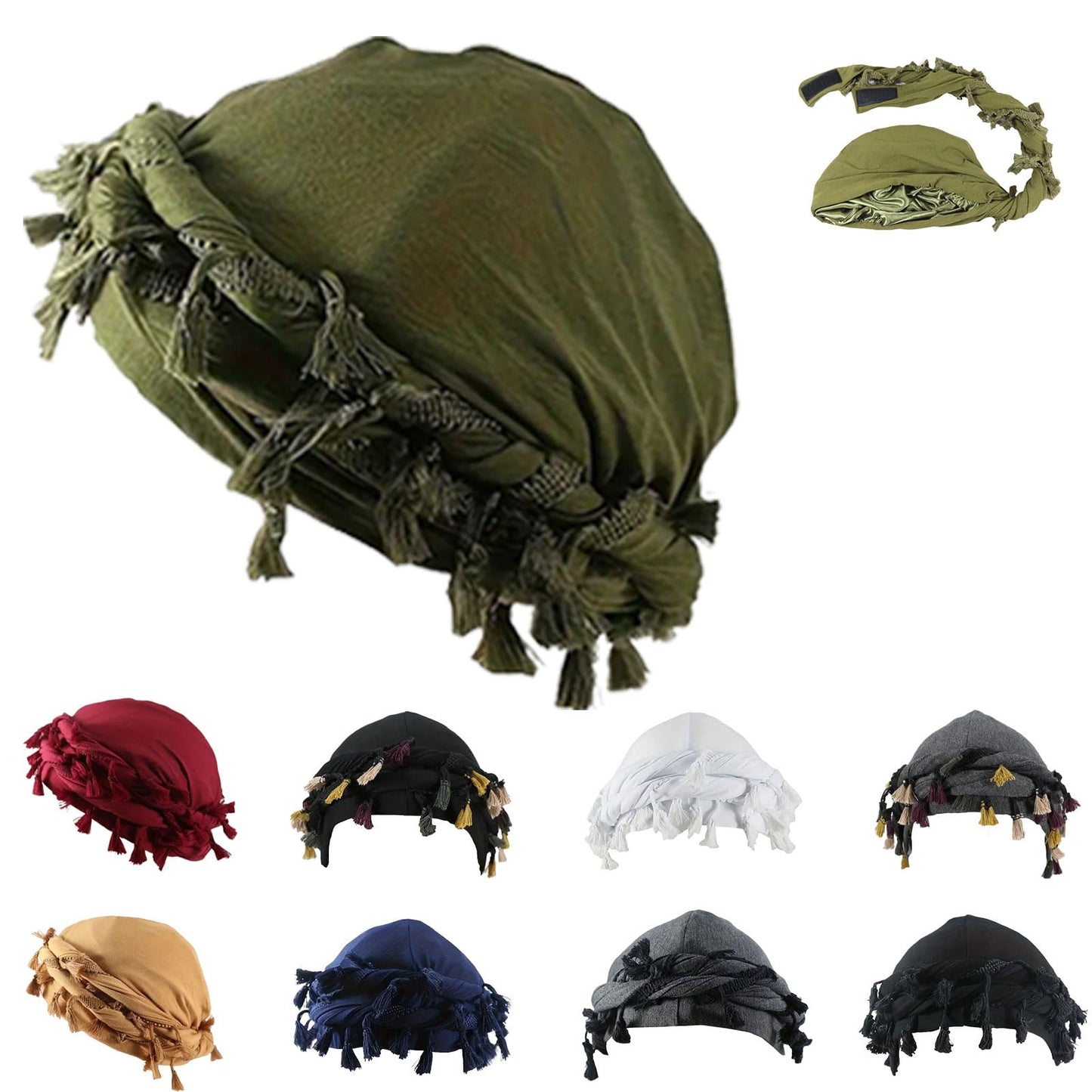 Pre-Tied Tassel Turban Twist Head Wraps