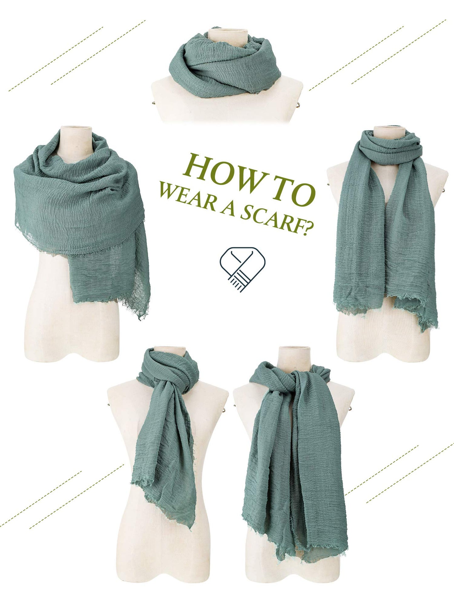 6 Pcs Head Scarf Set