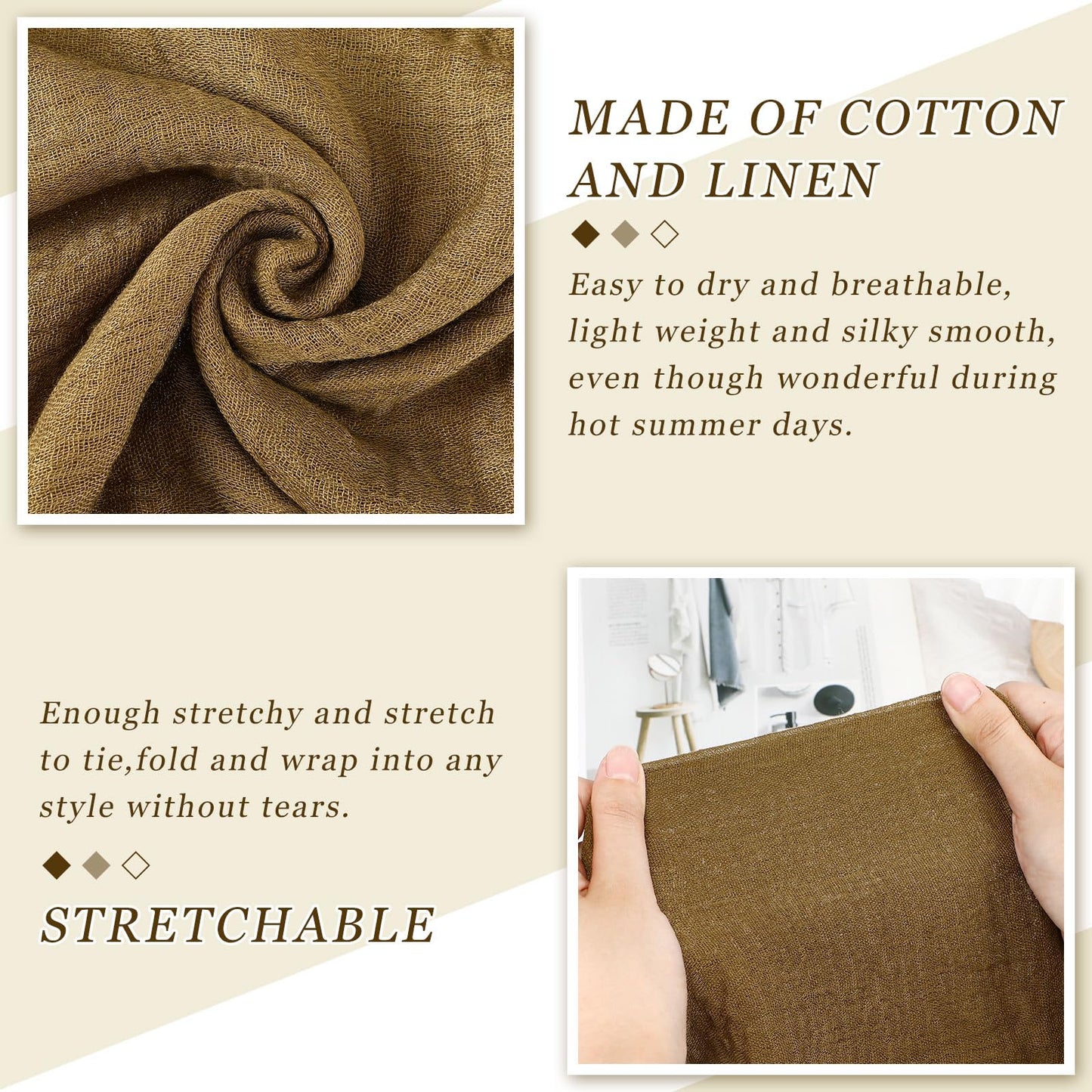 6 Pcs Head Scarf Set