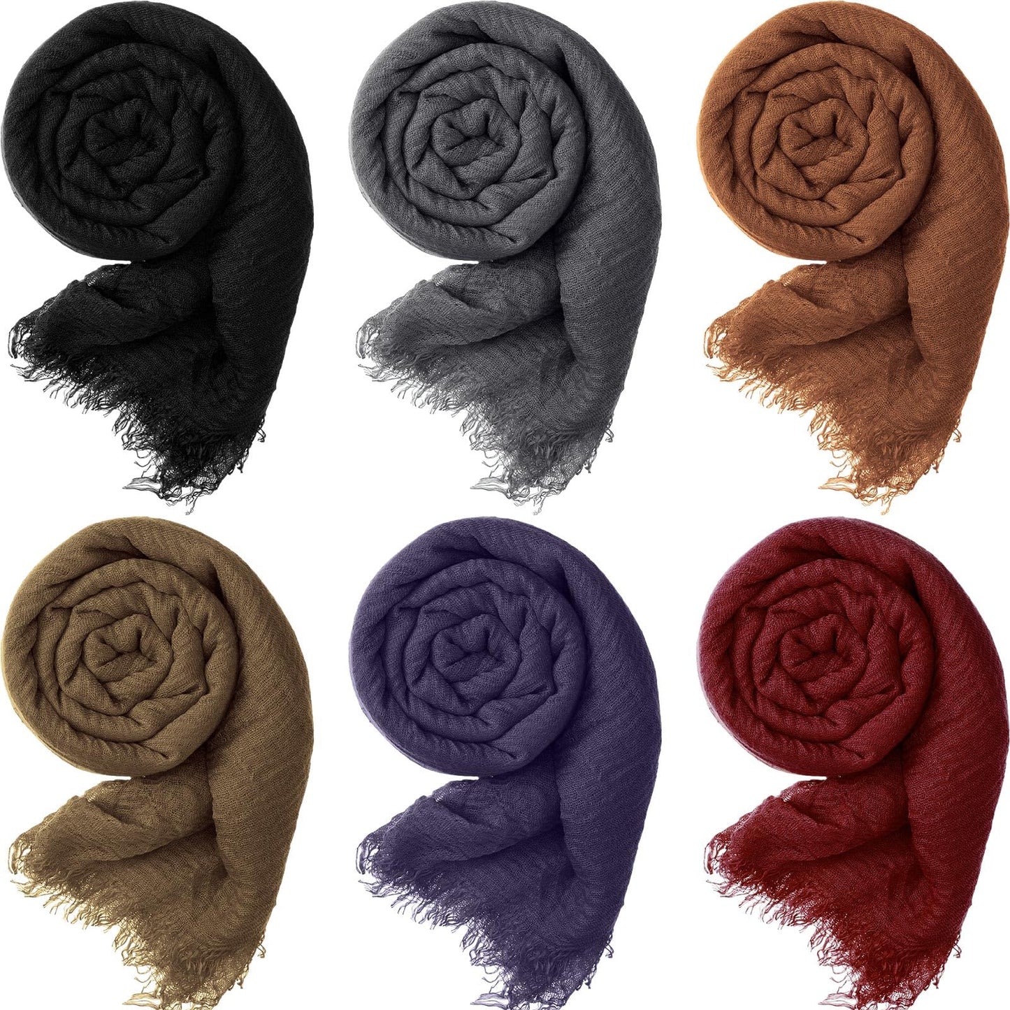 6 Pcs Head Scarf Set